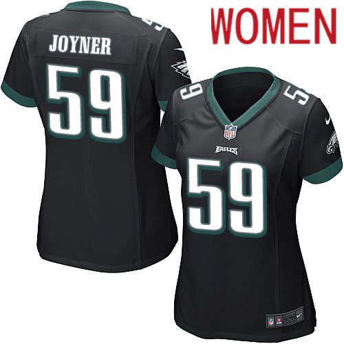 Women Philadelphia Eagles #59 Seth Joyner Nike Black Game NFL Jersey